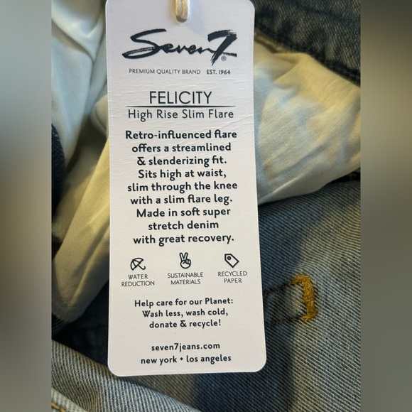 Seven7 Size 16 Felicity High Rise Slim Flare Jeans NWT - Picture 8 of 11